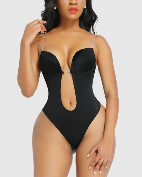 Plunge Bra Thong Body Suit