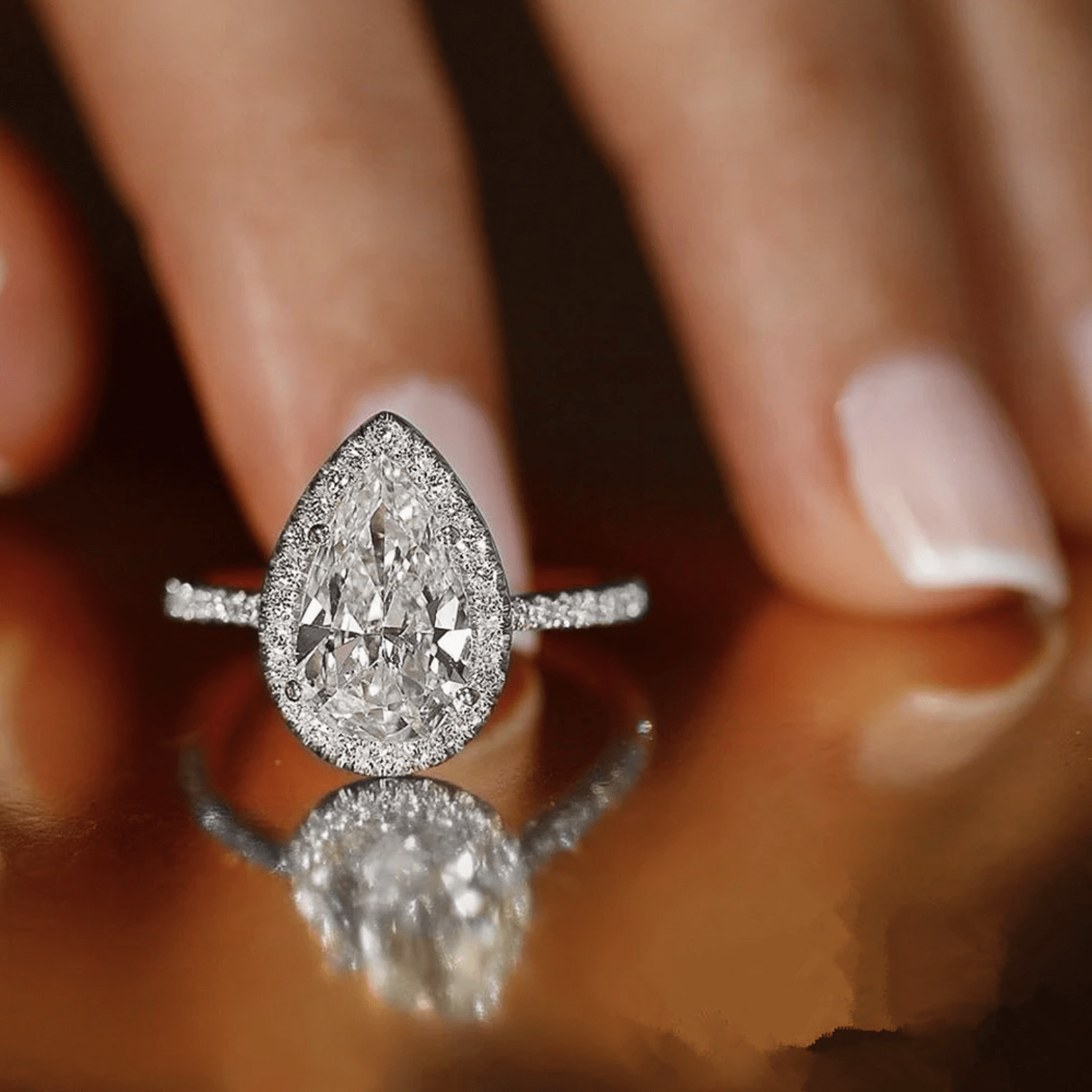 The Aria Pear Ring