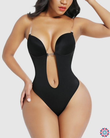 Plunge Bra Thong Body Suit